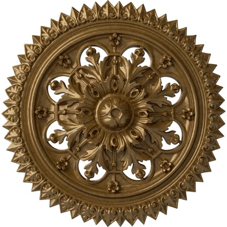 York Ceiling Medallion (Fits Canopies Up To 3 5/8), Hand-Painted Pale Gold, 21 5/8OD X 2 1/2P